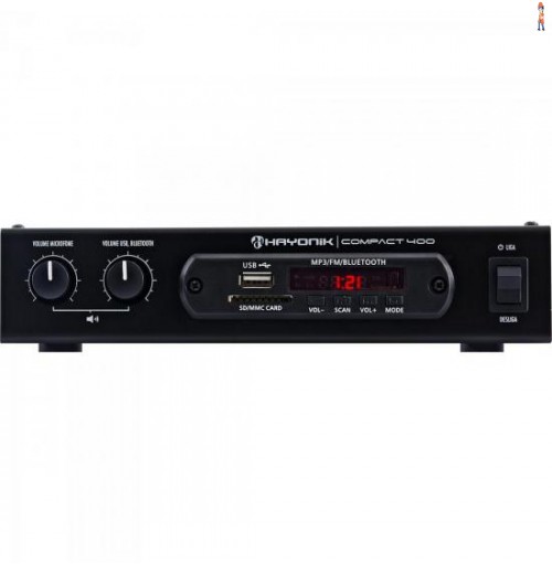 Amplificador 40W Com Bluetooth Compact 400 Preto Hayonik