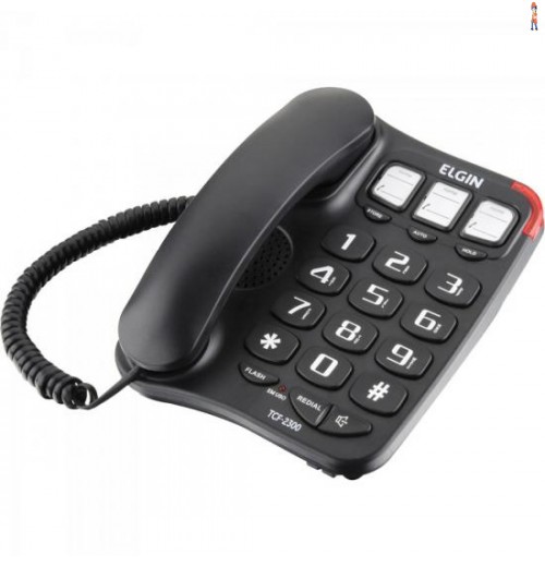 Telefone Com Fio Tcf2300 Preto Elgin