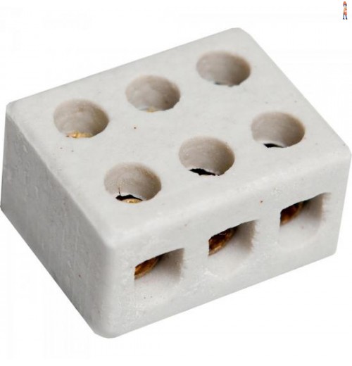 Conector Porcelana 3P 10Mm Branco Brasfort