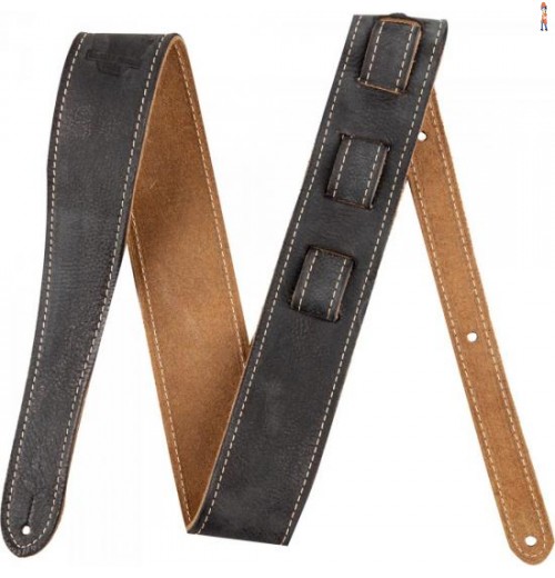 Correia Para Instrumentos Couro Road Worn Preta Fender