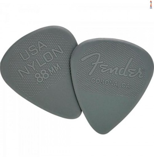 Palheta Nylon Pick 0.88 Média Grossa Cinza Fender