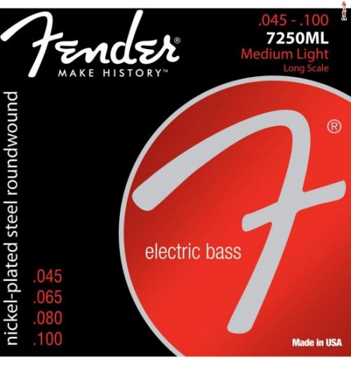 Encordoamento Para Contrabaixo 4 Cordas Aço 0.045 7250Ml Niquelado Fender