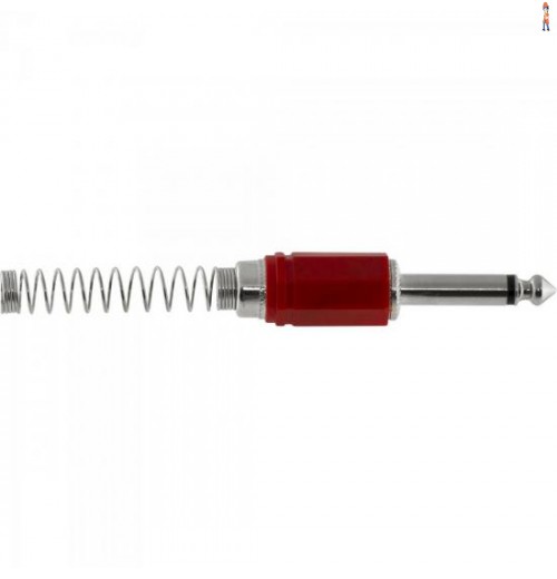 Conector P10 Macho Mono Liga De Zinco Hj019M Vermelho Hyx