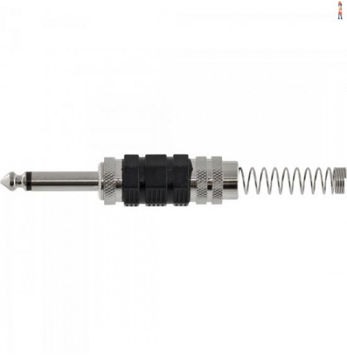Conector P10 Macho Mono Niquelado Hj018M Preto Hyx