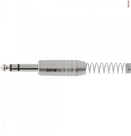 Conector P10 Macho Estéreo Niquelado Hj009S Prata Hyx