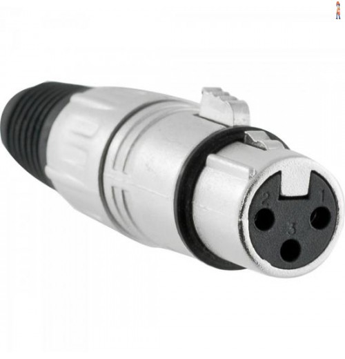 Conector Xlr Fêmea 3 Pólos Niquelado Hx009F Hyx