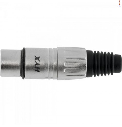 Conector Xlr Fêmea 3 Pólos Niquelado Hx001F Hyx