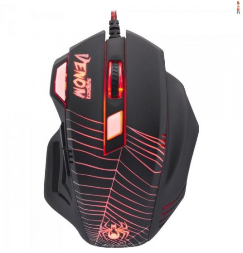 Mouse Gamer Spider Venom Om-704 Preto/Vermelho Fortrek