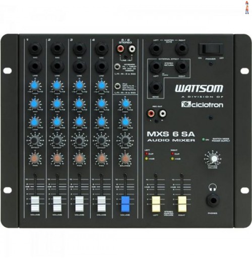 Mesa De Som 6 Canais Mxs6Sa Preto Ciclotron