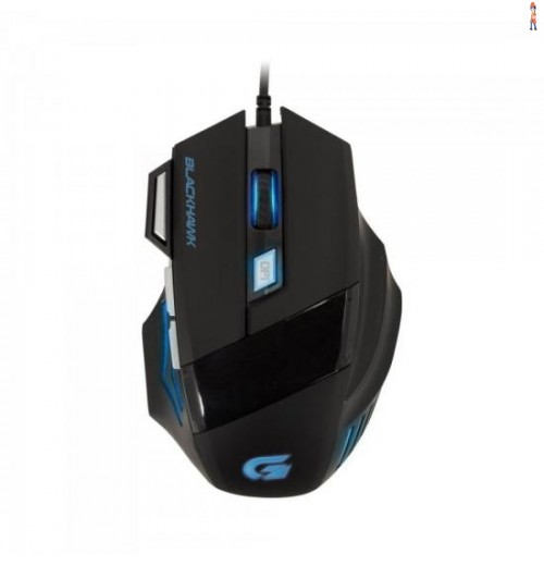 Mouse Gamer Black Hawk Om-703 Preto/Azul Fortrek