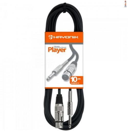 Cabo Para Microfone Xlr(F) X P10 10M Player Preto Hayonik