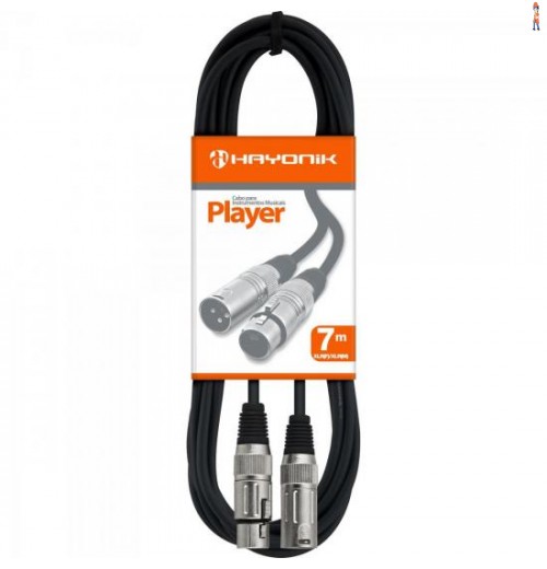 Cabo Para Microfone Xlr(F) X Xlr(M) 7M Player Preto Hayonik