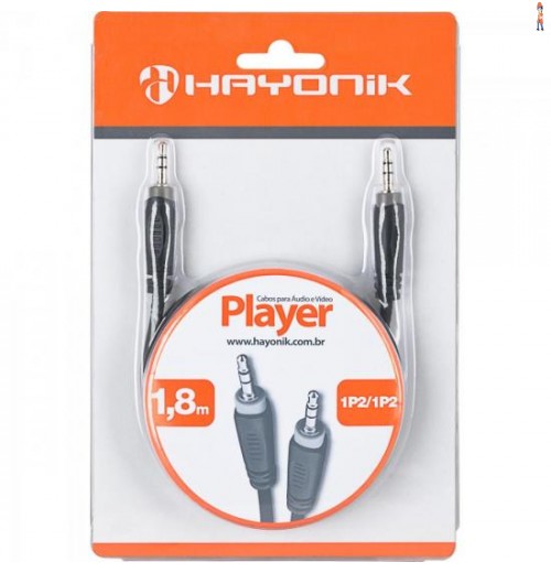 Cabo De Áudio Linha Player 1P21 1,8 Metros Preto Hayonik