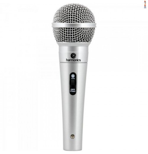 Microfone Dinâmico Supercardióide Cabo 4,5M Mdc201 Prata Harmonics