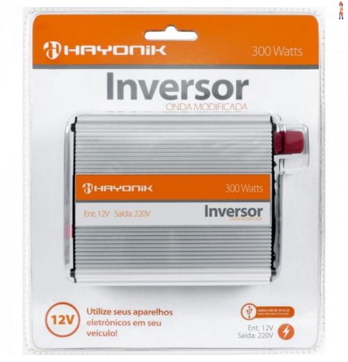 Inversor De Onda Modificada 12Vdc/220V Usb 300W Hayonik