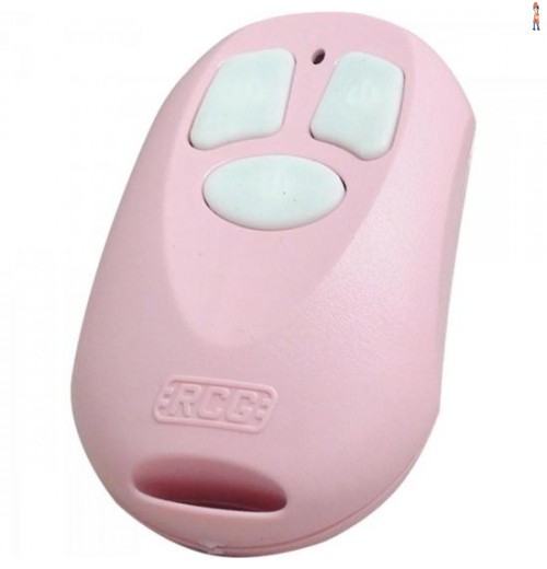 Controle Remoto Para Alarme Portão 433Mhz Controller 3 Botões Rosa Rcg