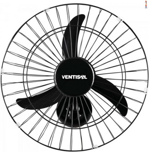 Ventilador De Parede 50Cm 220V New Premium Preto Ventisol