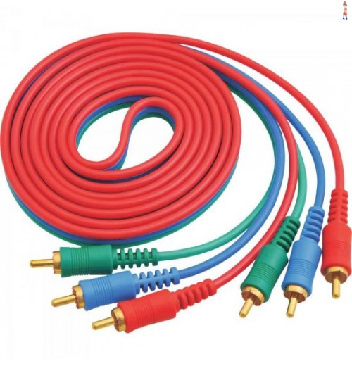 Cabo Vídeo Componente 3Rca Macho X 3Rca Macho 3 Metros Genérico