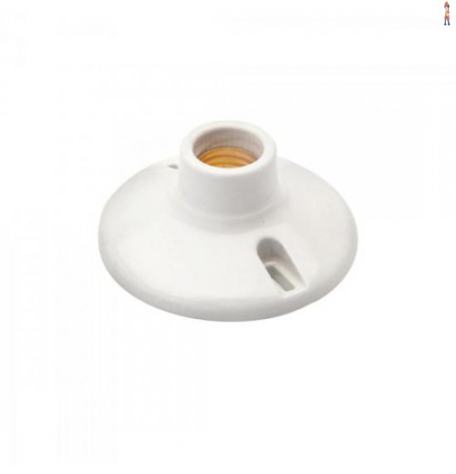 Soquete De Porcelana E27 Branco Brasfort