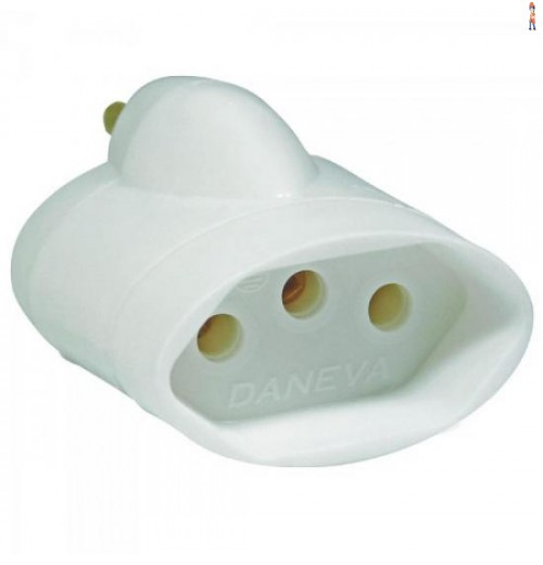 Pino Adaptador Reverso 2P + T 15A 250V Branco Daneva