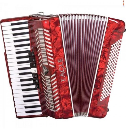 Acordeon 120 Baixos Ega07120 Vermelho Perolado Eagle