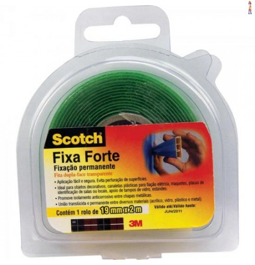 Fita Dupla Face 19Mm X 2M Fixa Forte Transparente 3M