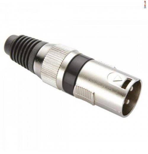 Conector Cannon Macho Corpo Metálico Ys1058A Preto Genérico