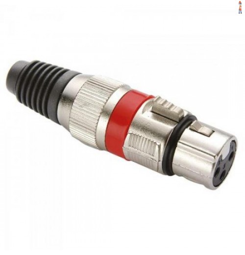 Conector Cannon Fêmea Vermelho Ys1057A-Vm Corpo Metálico Genérico