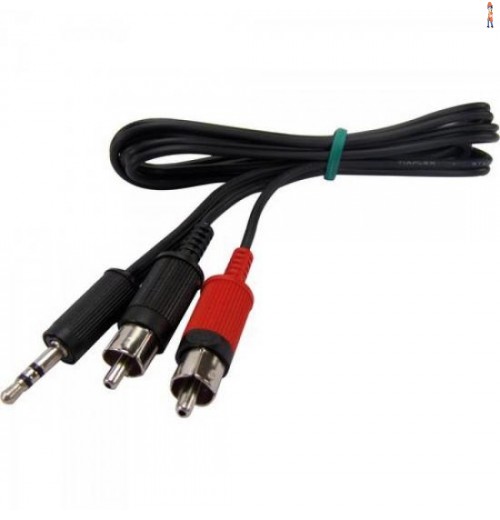Cabo 2Rca Macho X 1P2St Plástico 1 Metro Emetal