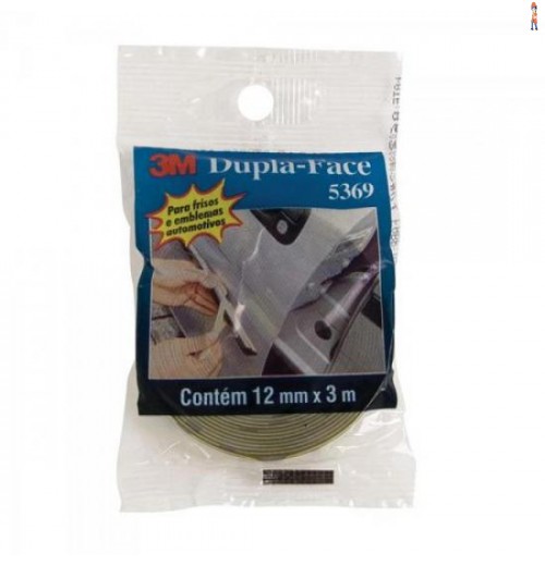 Fita Dupla Face 12Mm X 3M 5369 Preta 3M