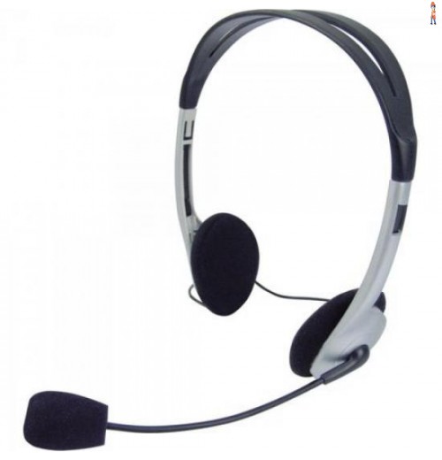 Headset Voicer Light 662040Bs Preto/Prata Omega