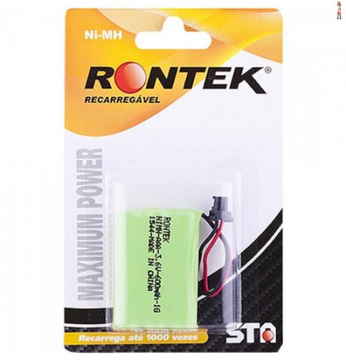 Bateria Recarregável Universal Para Telefone Sem Fio 600Mah 3,6V Rontek