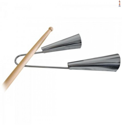 Agogo Cromado Pequeno Duplo 27Cm A15 Quirino