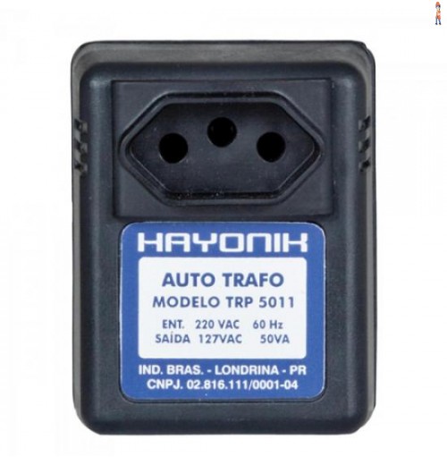 Auto Transformador Parede 220/127Vac 50Va Trp 5011 Preto Hayonik