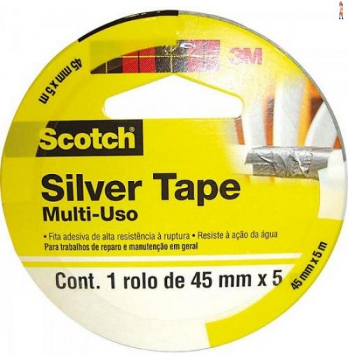 Fita Silver Tape 45Mm X 5M Sleeve 3939 Cinza 3M