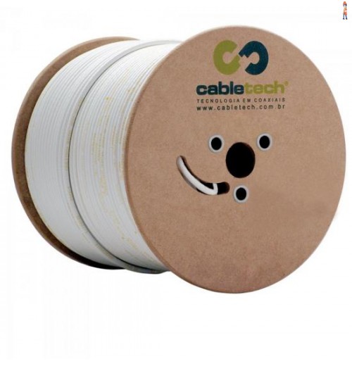 Coaxial Rge 06 60% Branco Bobina 305M Cabletech