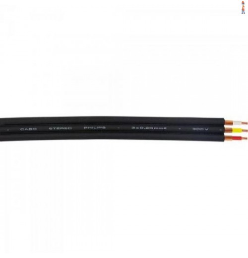 Fio Stereo Philips 3X0,20Mm Preto Mult Cabo