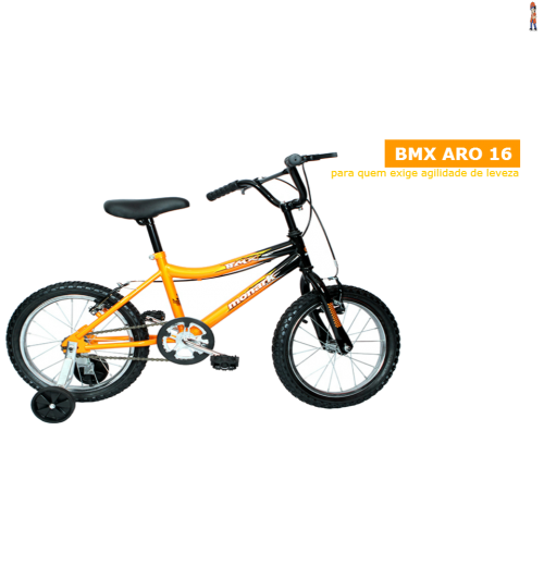 Smartfacil.com Bicicleta Monark BMX aro 16 aço infantojuvenil