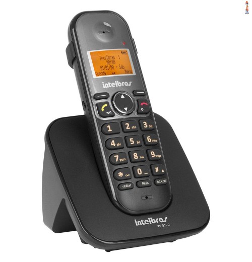 Telefone Sem Fio Intelbras TS 5120 Preto com Viva Voz, Identificador de Chamada e Tecnologia DECT 6.