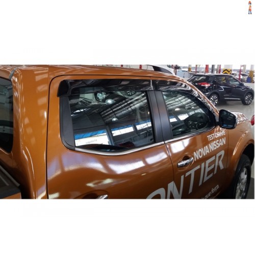 Calha de Chuva (Defletor) TGPoli p/ NISSAN NOVA FRONTIER 17/18 4 Portas - Cód: 32.006