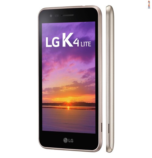 Smartphone LG K4 Lite X230 Dourado com 8GB, Dual Chip, Tela de 5.0", 4G, Android 6.0, Câmera 5MP e Processador Quad Core de 1.1GHz