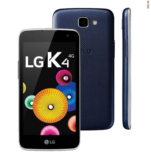 Smartphone LG K4 Indigo com 8GB, Dual Chip, Tela de 4.5", 4G, Android 5.1, Câmera 5MP e Processador Quad Core de 1GHz - Tim