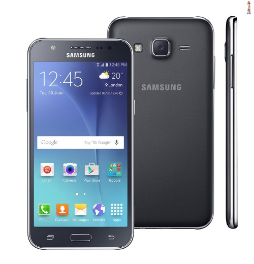 Smartphone Samsung Galaxy J5 Duos Preto com Dual chip, Tela 5.0", 4G, Câmera 13MP, Android 5.1 e Processador Quad Core de 1.2 Ghz