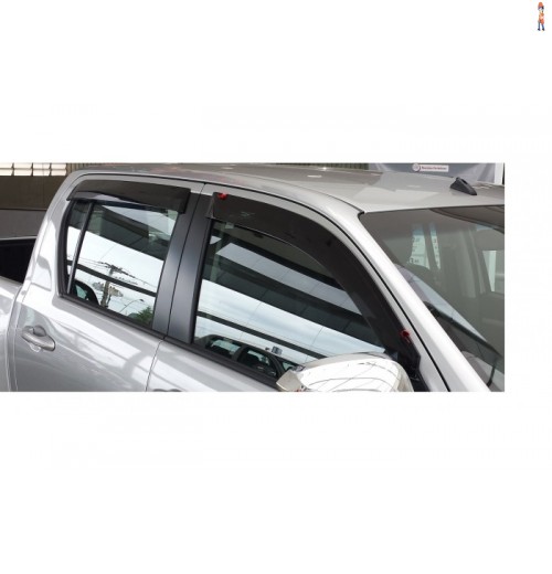Calha de Chuva (Defletor) TGPoli p/ TOYOTA  HILUX CAB. DUPLA 16/18 4 Portas - Cód: 27.008