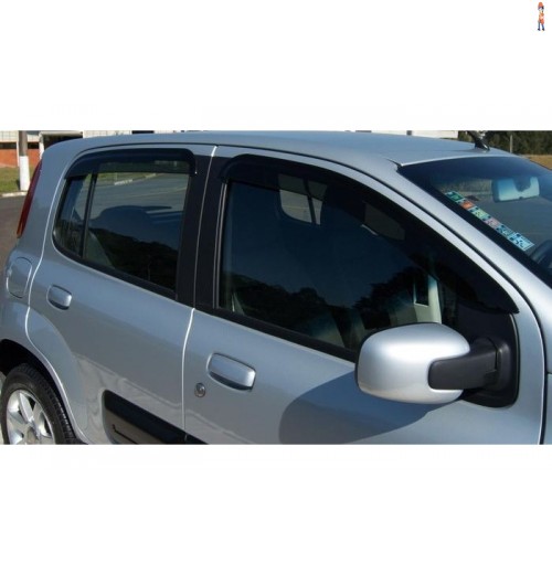 Calha de Chuva (Defletor) TGPoli p/ FIAT UNO EVO 10/18 4 Portas  - Cód: 24.016