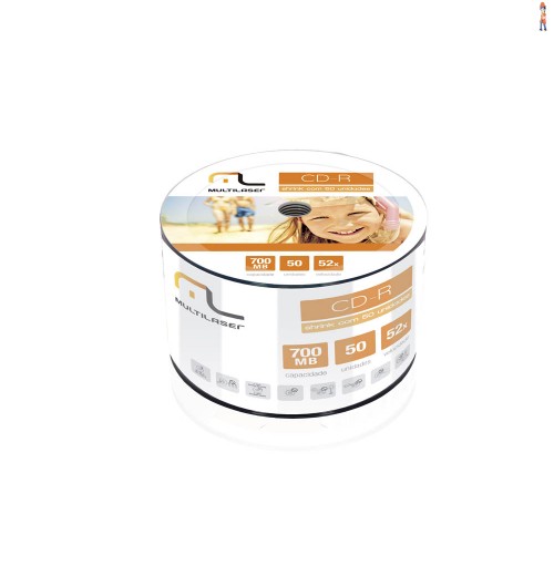 Midia CD-R Multilaser CD051 Vel. 52X - Shrink -  50 Unidades - CD051    