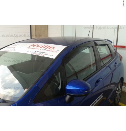 Calha de Chuva (Defletor) TGPoli p/ HONDA FIT 15/18 4 Portas - Cód: 28.008