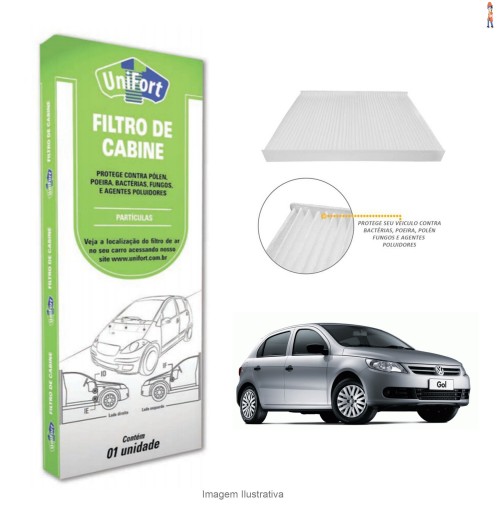Filtro de Cabine (Ar condicionado) Unifort VW GOL / SAVEIRO / VOYAGE G5/ cod: 9853102000