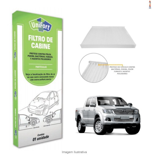 Filtro de Cabine (Ar condicionado) Unifort Toyota HILUX 2006/ cod: 9853911000