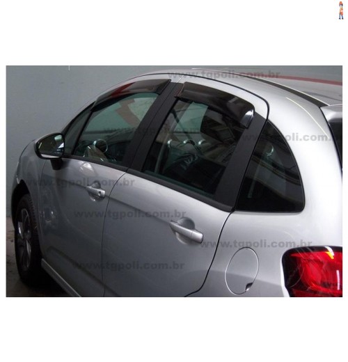 Calha de Chuva (Defletor) TGPoli p/ CITROEN NOVO C3 13/18 - 4 Portas - Cód: 26.003